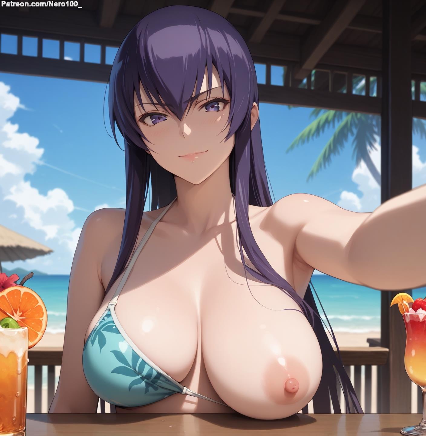 1girls 2d ai_generated ass athletic athletic_female bare_shoulders belly big_breasts bikini breasts_out curvy curvy_figure cute cute_face detailed exhibitionism exposed_breasts exposed_nipples eyelashes eyeshadow female female_only fit fit_female focus high_quality highschool_of_the_dead huge_breasts large_breasts legs light-skinned_female light_skin lips lipstick long_hair looking_at_viewer makeup mascara midriff nero100 nipples outdoors pale-skinned_female pale_skin posing public public_exposure public_nudity purple_hair saeko_busujima sagging_breasts seductive seductive_look sexy_pose stable_diffusion tagme thighs thin_thighs tits_out