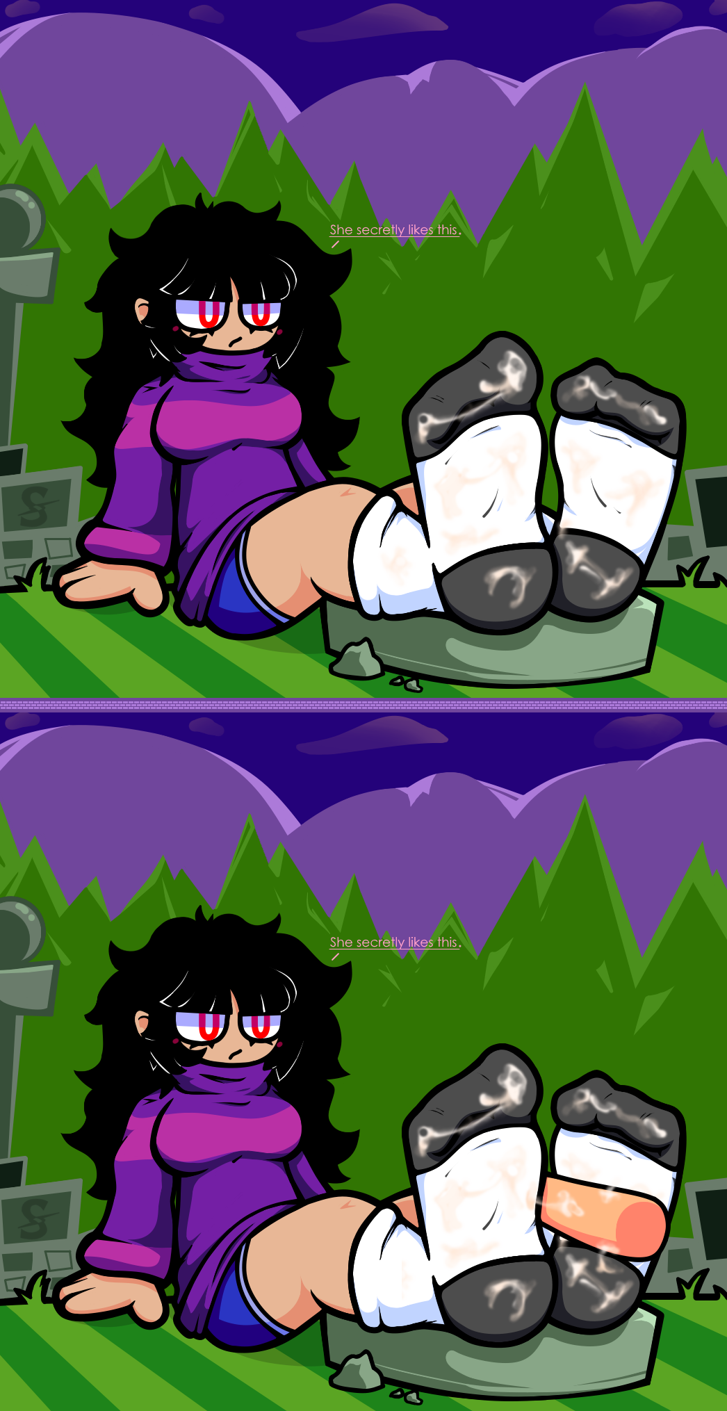 1female 1girl 2024 4_toes after_footjob background blush blushing_female detailed_background digital_drawing_(artwork) feet feet_fetish female_focus foot_fetish footjob footjob_with_legwear friday_night_funkin long_hair marble_zone_(sonic_games) needlemouse_(series) normal_breasts penis salked sarah_henderson_(needlemouse) sitting sleeves sockjob socks tagme thick_thighs