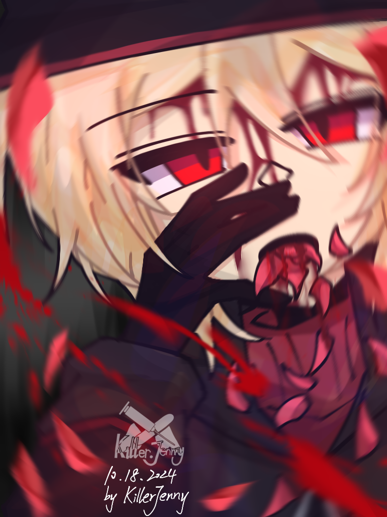 blood_on_face evade rebel red_eyes red_flower