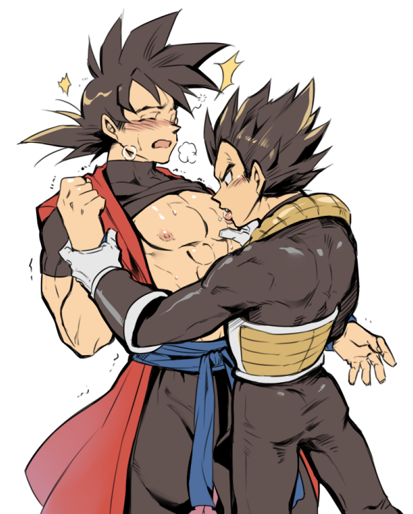 2boys abs armor black_hair blush blushing dragon_ball dragon_ball_heroes femboy gay lick licking licking_nipples looking_pleasured male male_focus male_only multiple_boys muscle muscles muscular muscular_male nipples saiyan_armor shiny shiny_hair shiny_skin shirt_lift shirt_up son_goku spiky_hair submissive submissive_male tongue undressing vegeta white_background xeno_goku xeno_vegeta yaoi