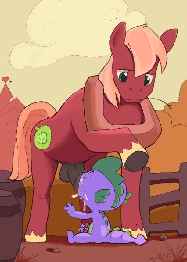 animal_genitalia animal_penis balls big_macintosh_(mlp) colored compression_artifacts cum cum_on_face cutie_mark dragon duo equine equine_penis fellatio finegan friendship_is_magic horse horsecock inflation male mammal masturbation my_little_pony oral penis sex size_difference smooth_skin spike_(mlp) vein veiny_penis yaoi