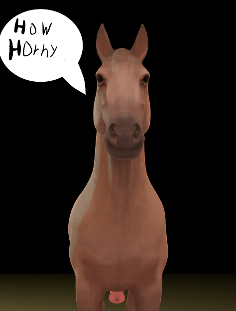 3d_(artwork) animal_genitalia animal_penis boneapplebee digital_media_(artwork) draft_horse equid equine equine_genitalia equine_penis erection feral genitals horse how_hungry... looking_at_viewer male mammal meme penis solo