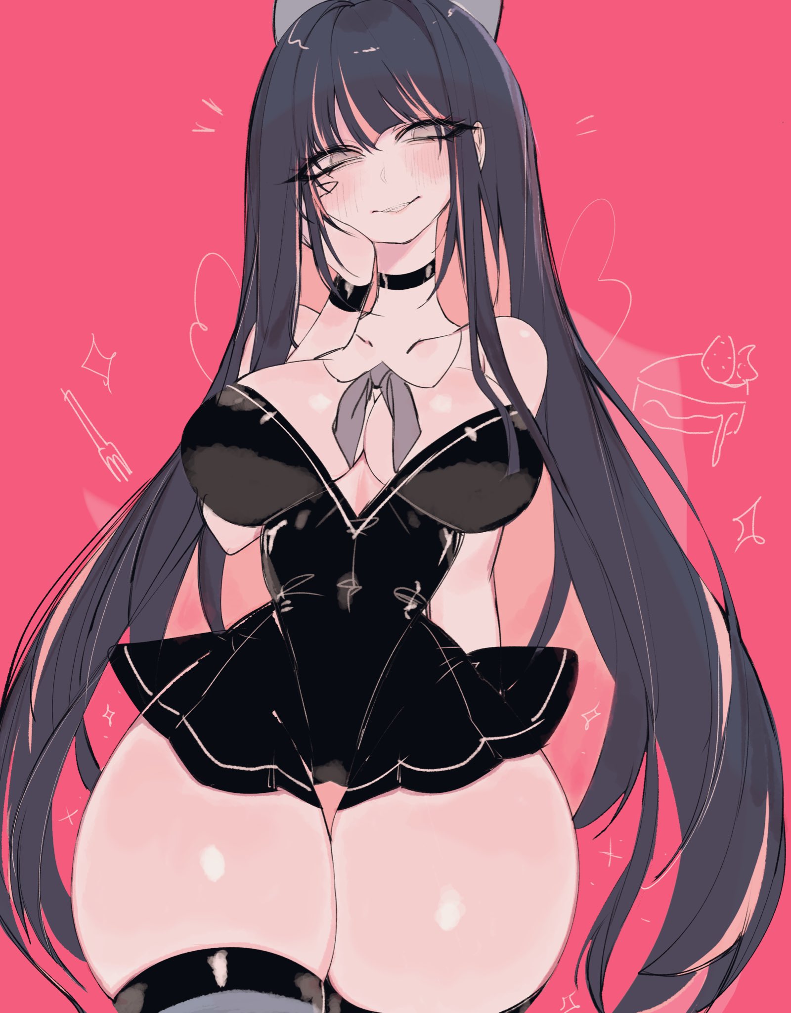 1girls, 2024, 2d, 2d (artwork), ass, bare shoulders, big ass, big breasts, big butt, black choker, black clothing, black dress, black hair, blush, blushing, bracelet, breasts, busty, choker, cleavage, color, colored, curvaceous, curves, curvy, curvy body, curvy female, curvy figure, dress, fanart, female, female only, full color, hair, hips, huge ass, huge butt, large ass, large breasts, large butt, light skin, light-skinned female, long hair, multicolored hair, panty & stocking with garterbelt, pink hair, stocking anarchy, stockings, textless, thick thighs, thighhighs, thighs, usa37107692, very long hair, voluptuous, voluptuous female