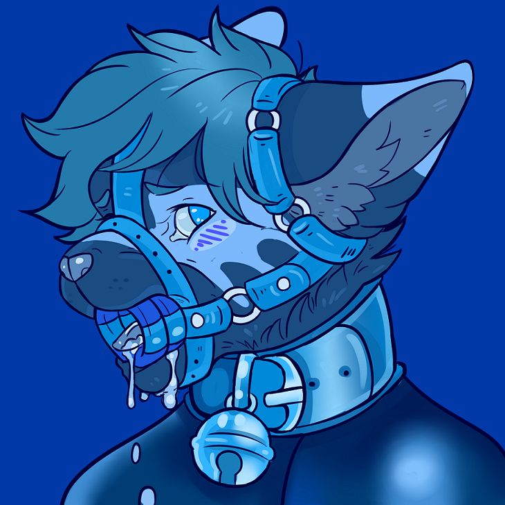 2017 anthro bell blue_background blue_eyes blue_pupils blush bodysuit bondage bound clothing collar drooling feline fur gag gagged hair harness_gag harness_ring_gag looking_at_viewer male male_only mammal markings muzzle_(object) muzzled noahsense open_mouth open_mouth_gag ring_gag rubber saliva sige_(sige) simple_background solo tight_clothing