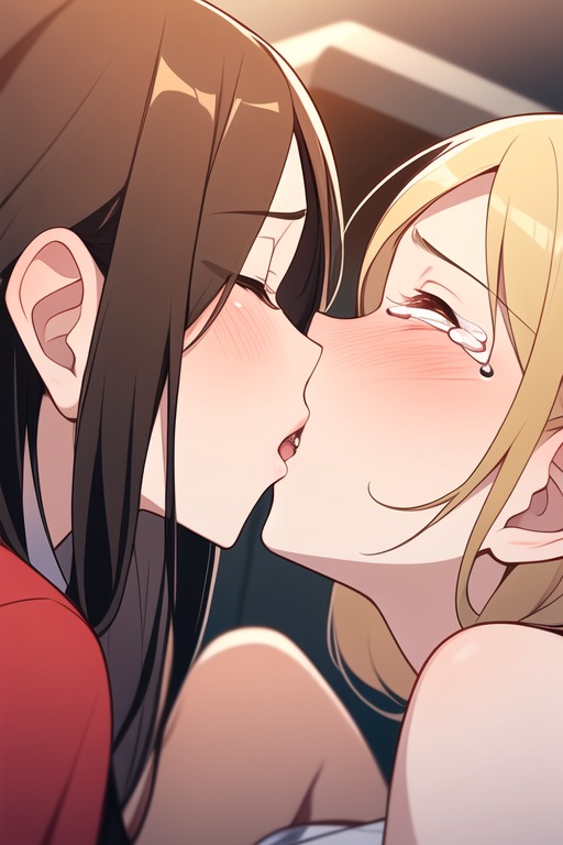 ai_generated blonde_hair blush brown_hair closed_eyes daughter frosting.ai incest keep_it_a_secret_from_your_mother kissing mother mother_and_daughter na-yeon open_mouth tears yeon-ah yuri