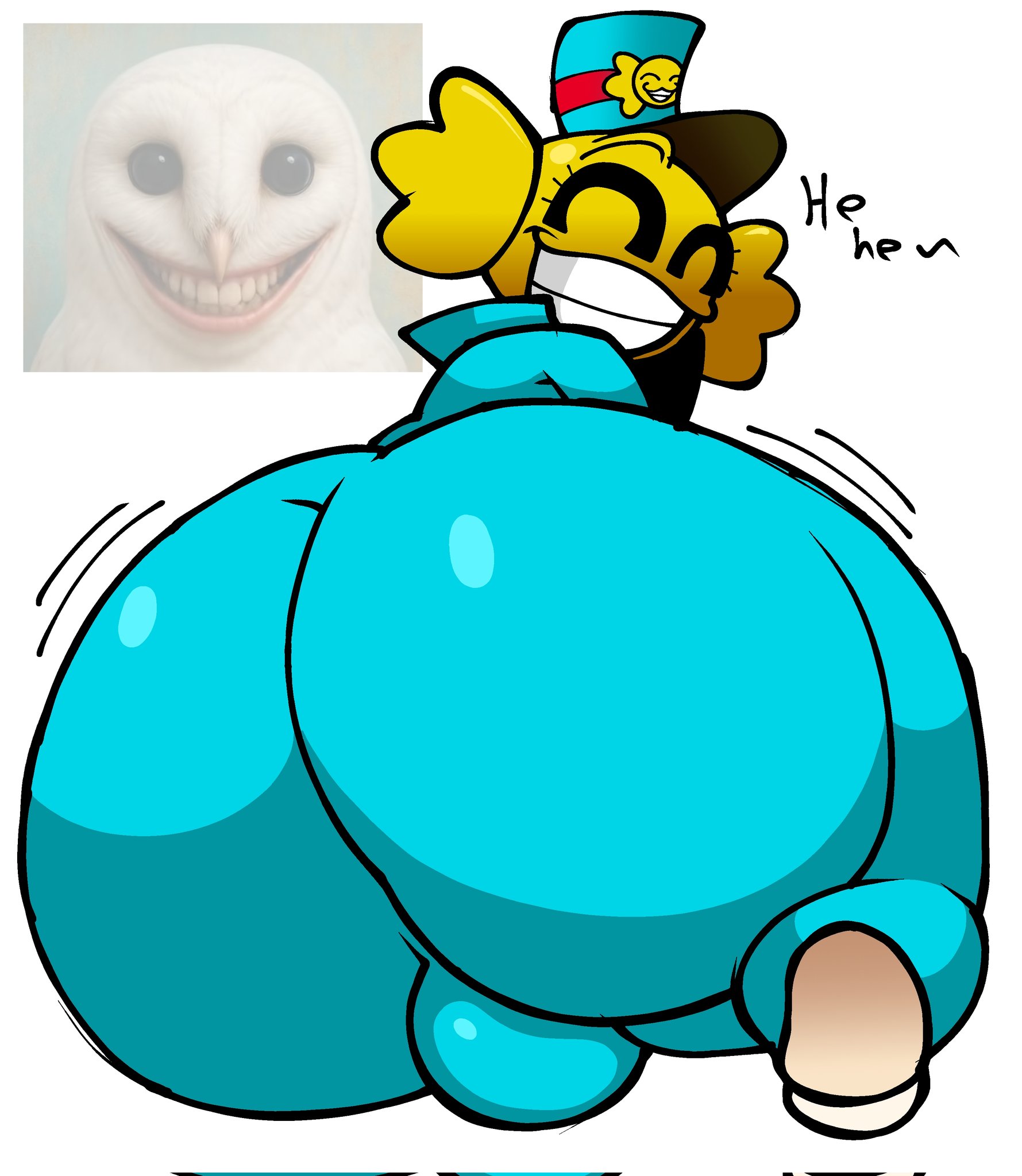 1boy, ass, ass focus, big ass, big butt, bubble ass, bubble butt, bulge, fat ass, fat butt, fortnite, gigantic ass, gigantic butt, huge ass, huge butt, large ass, large butt, lucas lora7, lucaslora, male, male only, smile, smiling, solo, solo male, thick ass, thick butt, toony, toony face, when you see it, wonkee (fortnite), yellow body, yellow skin