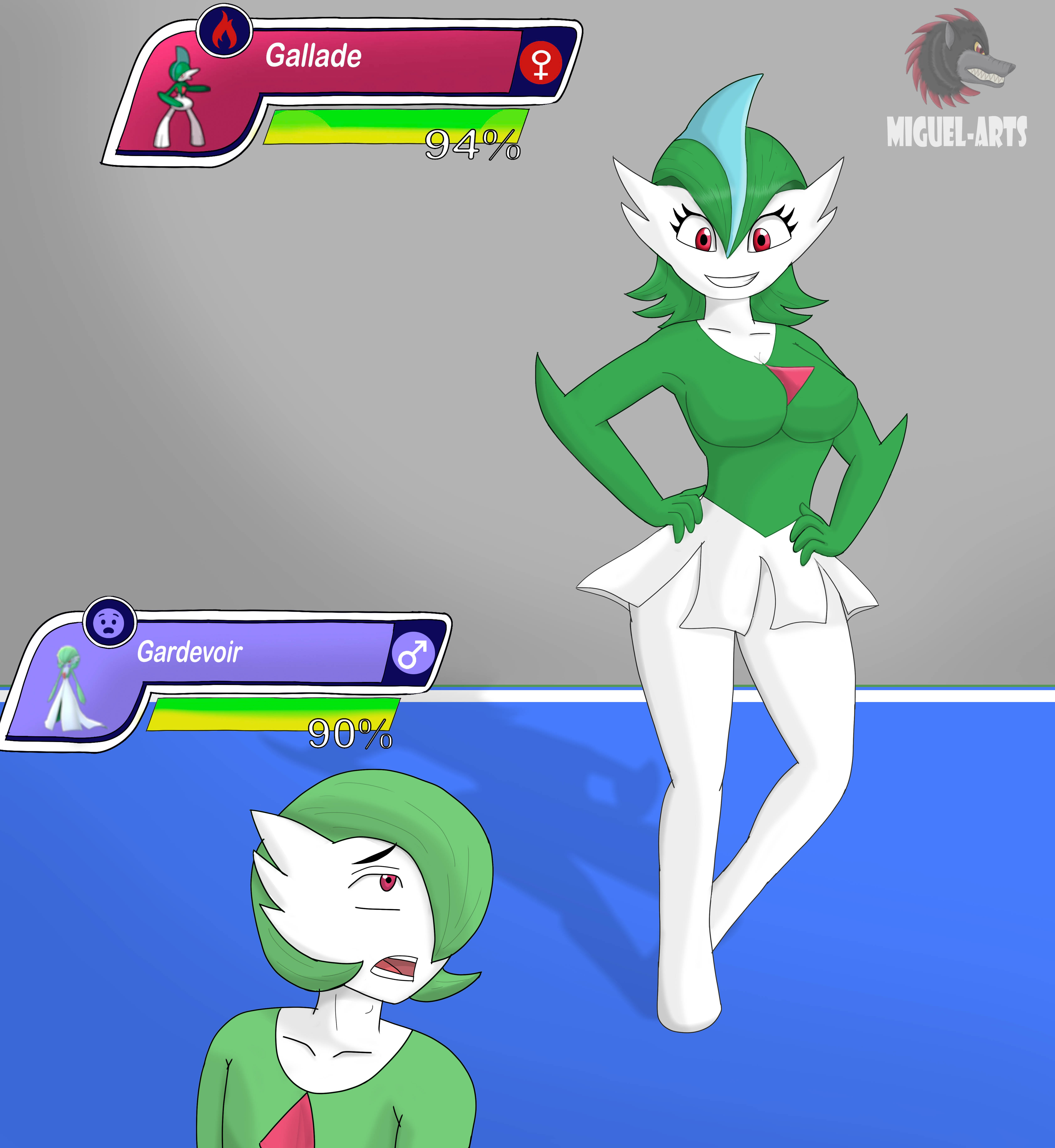 1boy, 1girls, 1pokemon, anissa, anissa where have you been, anthro, erureido, female, female erureido, female gallade, female pokemon, flying, gallade, game freak, generation 3 pokemon, generation 4 pokemon, invincible, invincible (comics), invincible 110, male, male gardevoir, male sirnight, medium breasts, meme, miguel-arts, nintendo, pokemon, pokemon (species), pokemon champions, pokemon rse, pokemon ruby sapphire & emerald, rule 63, sirnight, tagme, tomboy