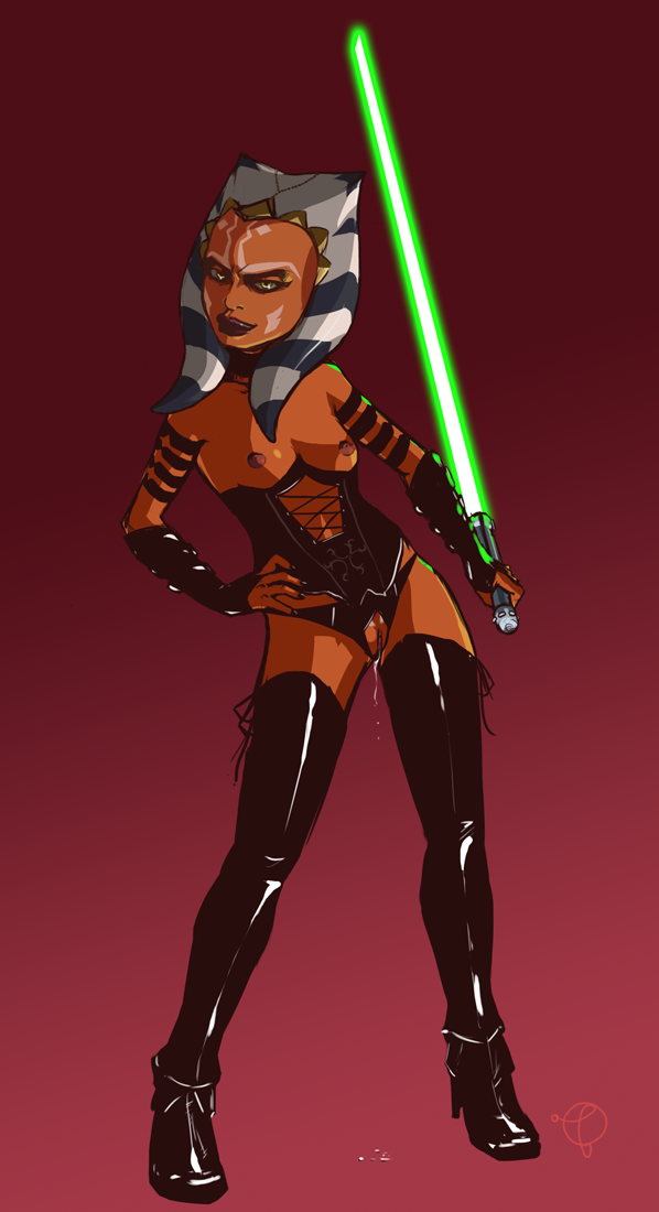 1girls ahsoka_tano ahsoka_tano_(imperial) alien alien_girl armlet armwear boots breasts breasts_out clone_wars clothed clothed_female clothing collar corset crotchless dark_ahsoka dripping facial_markings female female_only femdom fingerless_gloves footwear front_view full-length_portrait full_body gloves green_lightsaber hand_on_hip heel_boots heels high_heels holding_object holding_sword holding_weapon horn humanoid humanoid_hands implied_femdom latex latex_armwear latex_corset legwear lightsaber lingerie looking_at_viewer markings melee_weapon nipples orange_body orange_skin portrait pose pubic_tattoo pussy pussy_juice pussy_juice_drip red_background red_nipples shoes signature simple_background sith small_breasts solo standing star_wars sword tentacle tentacle_hair thigh_boots thigh_high_boots togruta topless topless_female tourbillon underbust weapon yellow_eyes