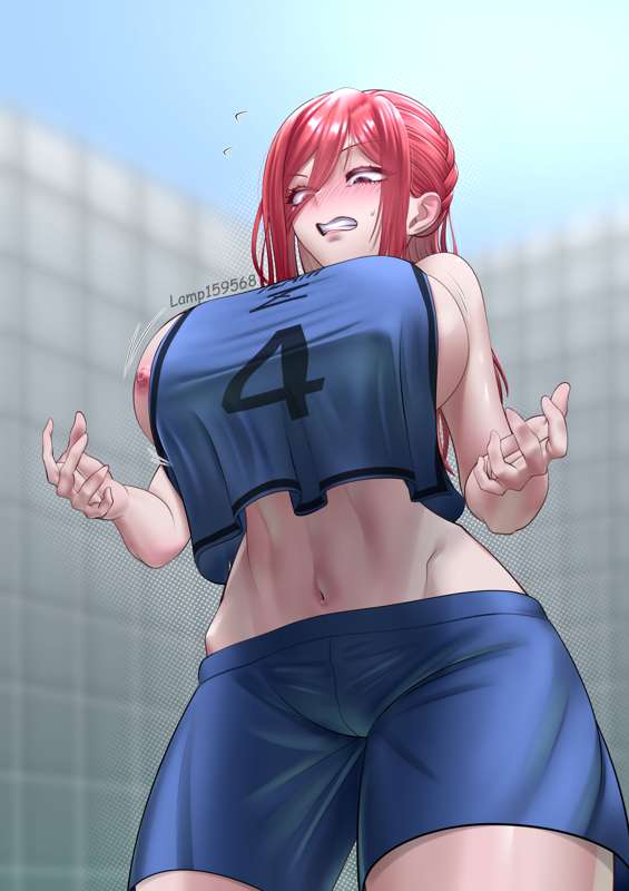 1girls, big breasts, blue lock, breasts, female, femlock, football uniform, genderswap, genderswap (mtf), hair, hyoma chigiri, lamp159568, laowei, light skin, light-skinned female, long hair, red eyes, red hair, rule 63, soccer uniform, solo, solo female