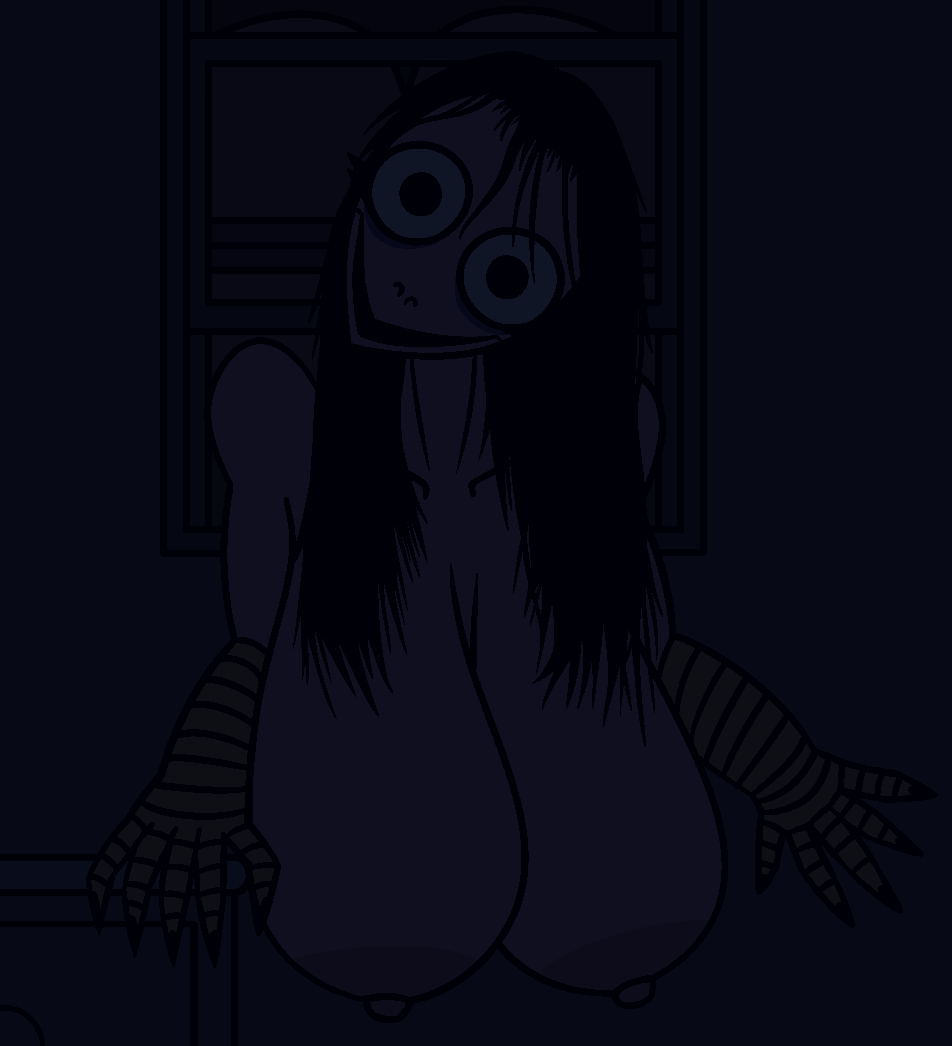 1girls anthro bird_feet black_hair crawling creepypasta dark eyebags female_only horror huge_breasts japanese_mythology long_hair long_neck momo_(creepypasta) monster monster_girl mythology nightmare_waifu public_domain staring_at_viewer supernaturals urban_legend window yokai