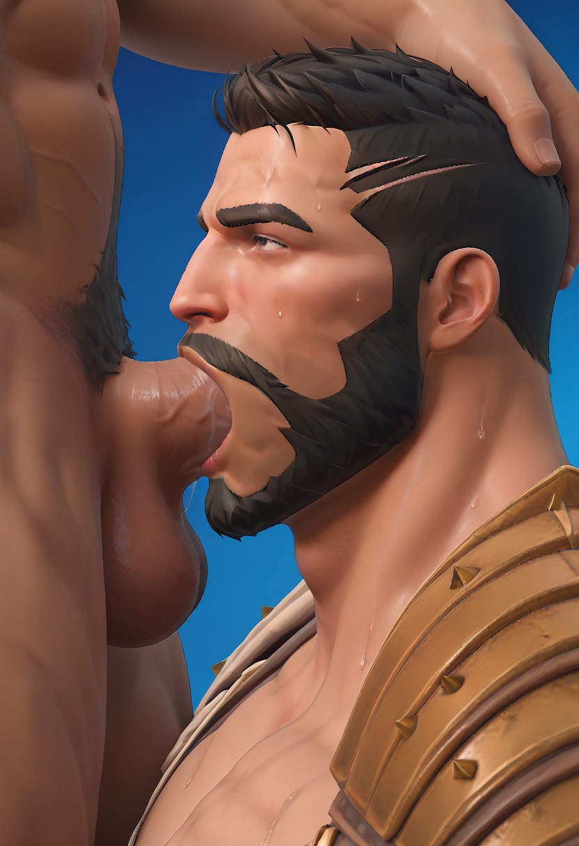 abs ai_generated bara beard big_muscles big_penis black_hair bushy_pubes deepthroat fellatio fortnite fortnite:_battle_royale front_view gay gay_blowjob giving_head grabbing_head homoerotic kneeling large_pectorals low_angle male male_focus male_sucking manly masculine masked_male menace_(fortnite) muscular muscular_male nude nude_male pecs penis penis_focus pubic_hair showing_balls showing_penis solo sucking testicles thick_thighs uncensored video_games yaoi