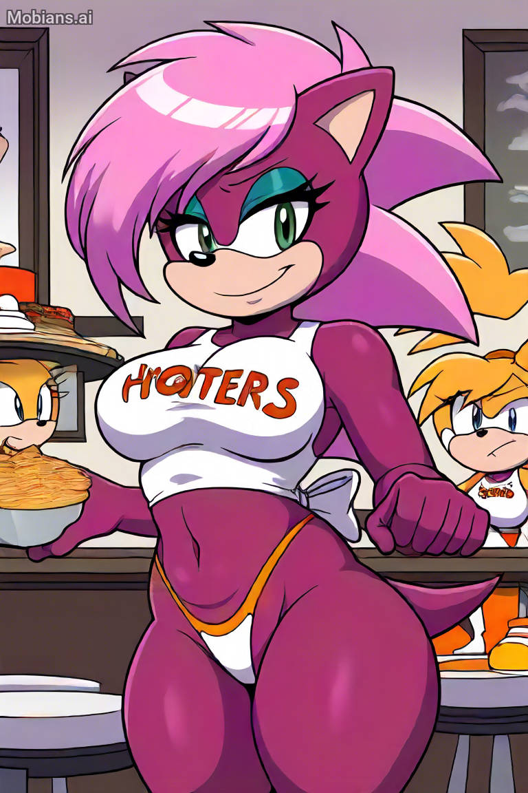 ai_generated ass big_ass big_breasts booty breasts fishnets hotterotter oiled round_ass sonia_the_hedgehog sonic_underground