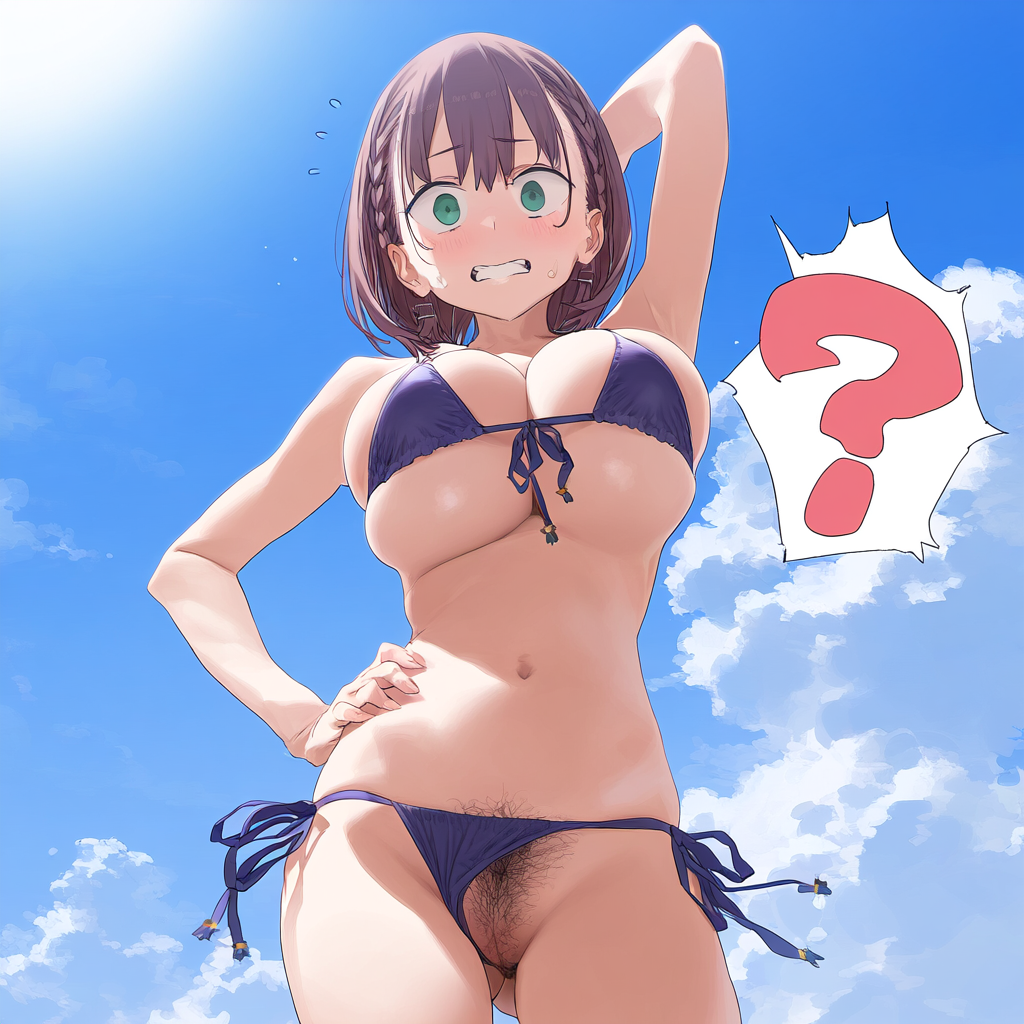 ai-chan_(tawawa) ai_generated bikini getsuyoubi_no_tawawa humiliation non-web_source pubic_hair swimsuit