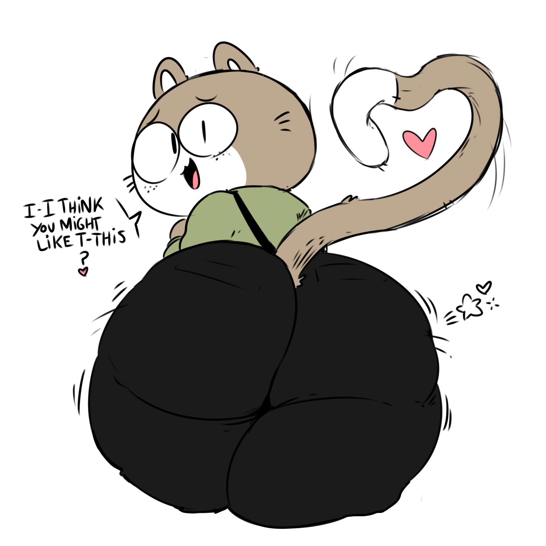 ass, big ass, big butt, dialogue, elchilenito, felid, huge ass, huge butt, lucas (elchilenito), male, original character, solo, text, toony