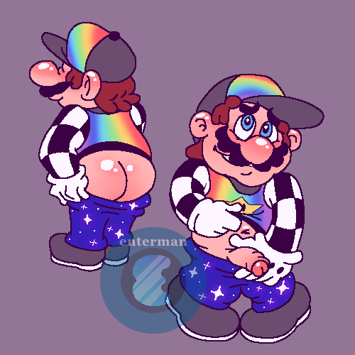 blush enterman male male_only mario mario_(series) penis self_upload toony undressing