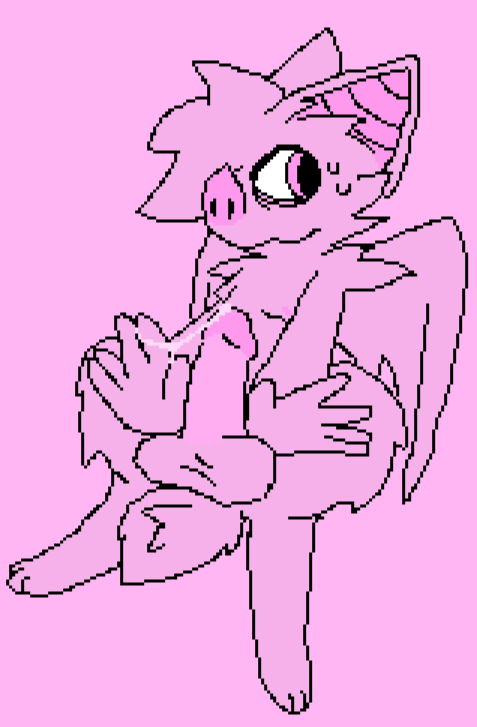 bat beemorat bodily_fluids digital_media_(artwork) embarrassed excited fluffy fluffy_tail genital_fluids male male_only mammal medibang_paint_(artwork) non-human non-human_only pixel_(artwork) precum precum_string solo solo_male tail toony wings