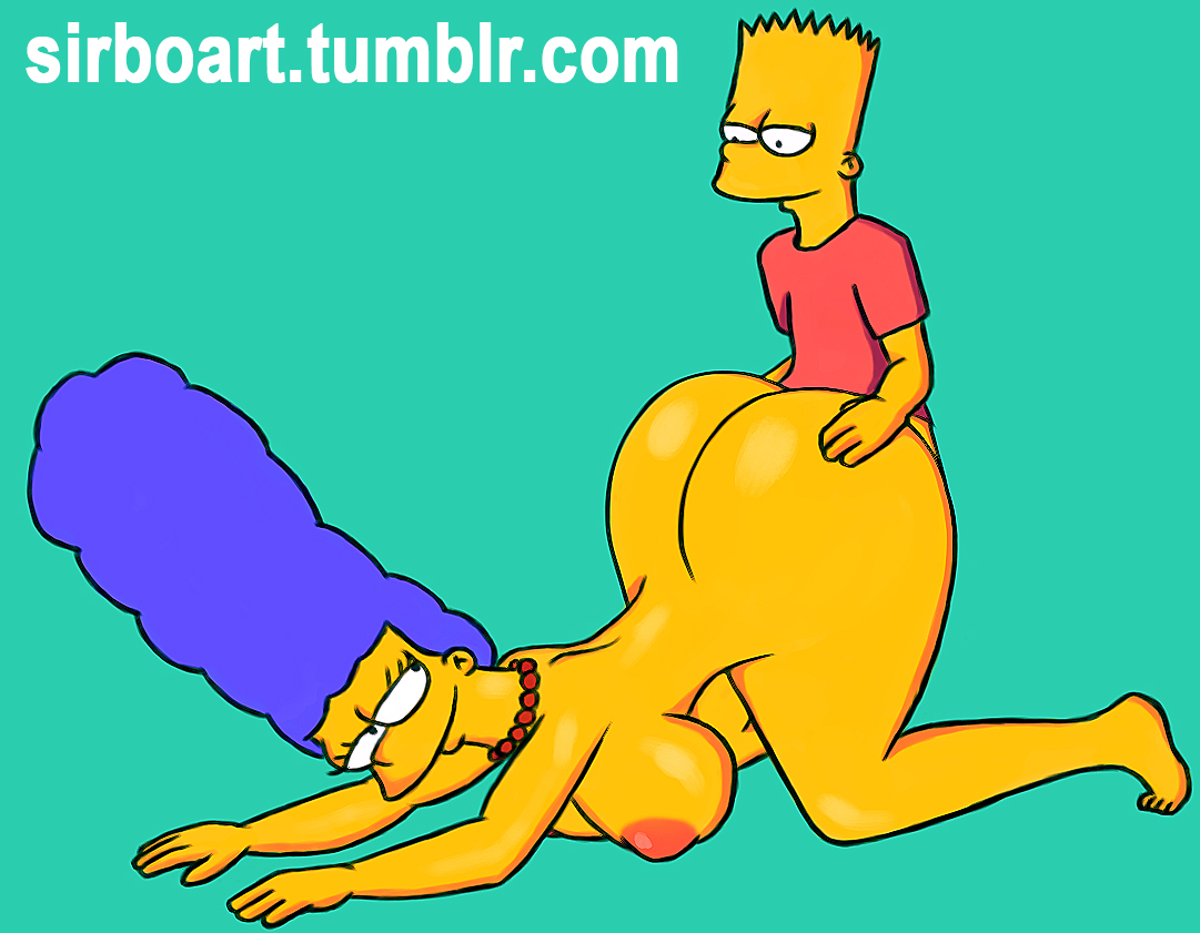 1boy, 1girls, age difference, alternate breast size, ass, bart simpson, bent over, big ass, big breasts, big hair, breasts, doggy style, female, incest, large breasts, male, marge simpson, mother and son, sirbo, the simpsons