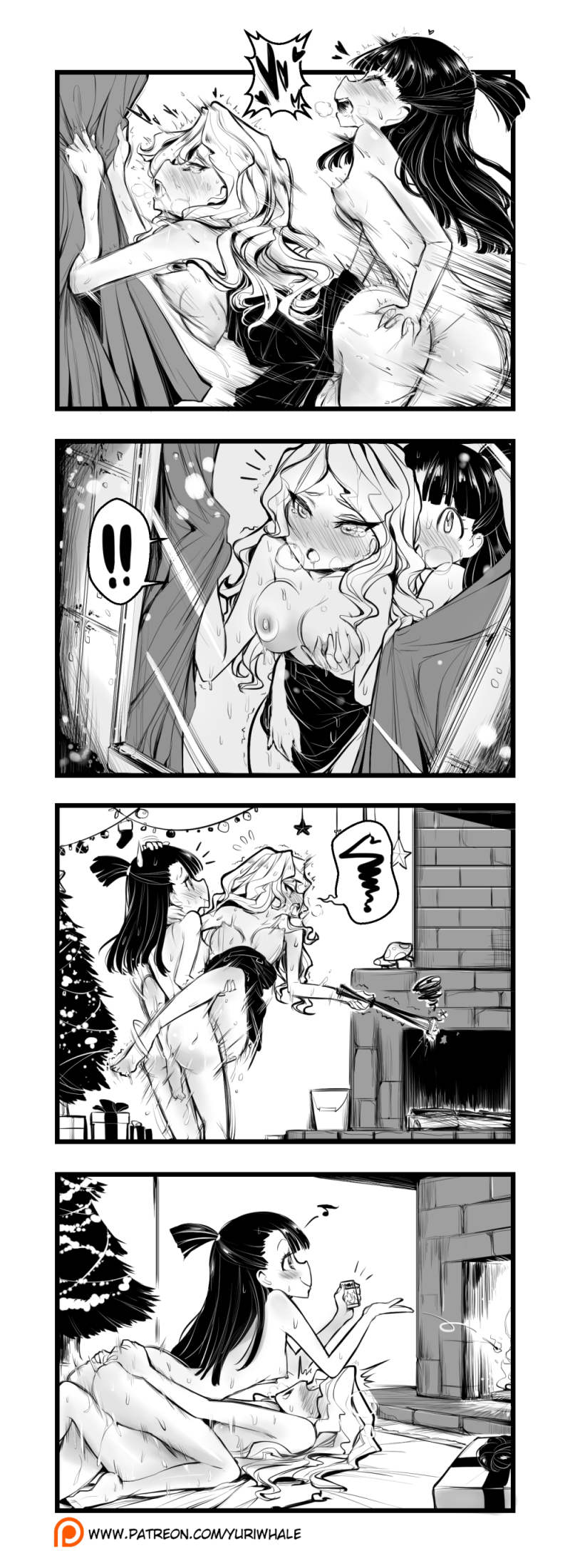 2girls akko_kagari ass atsuko_kagari blush breasts christmas comic diana_cavendish dry_humping futa_on_female futanari intersex kagari_atsuko little_witch_academia multiple_girls sex yuri yuriwhale