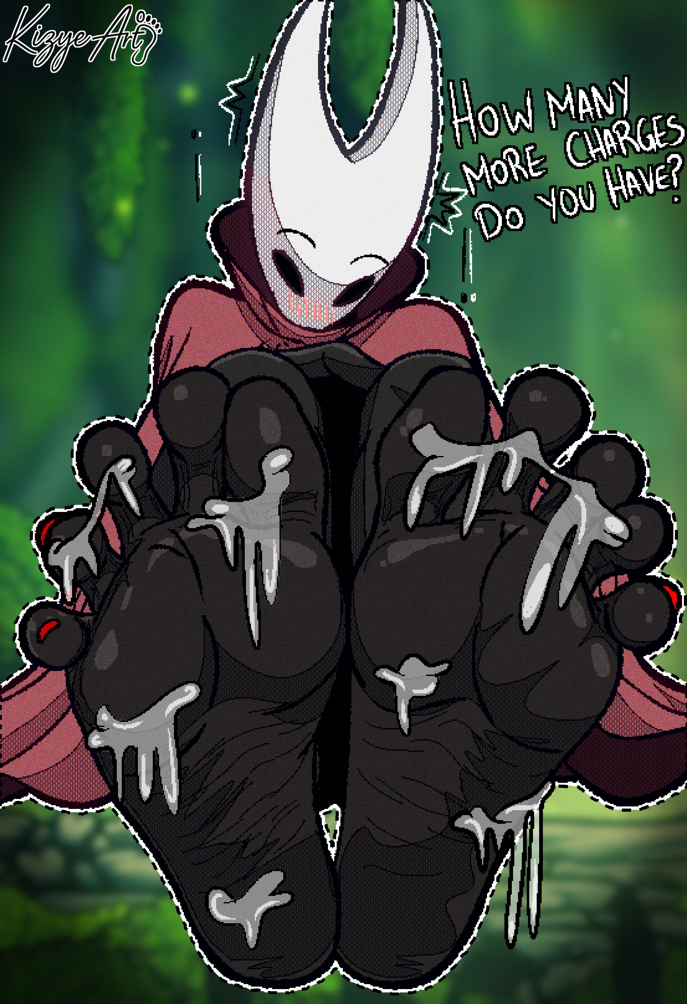 cumming on feet, feet, foot fetish, foot focus, hollow knight, hollow knight: silksong, hornet (hollow knight), kizyeart, missing tags, tagme