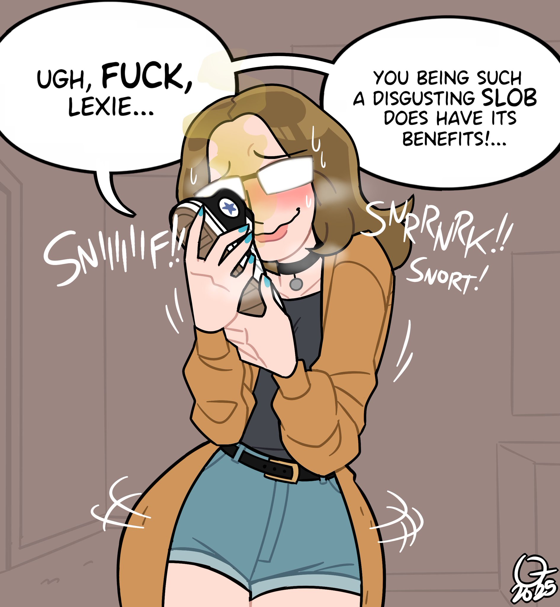 1girls, alternate version available, couple (romantic), female, foot fetish, foot worship, footwear fetish, looking pleasured, oddtenn, pervert, pervert female, riley (oddtenn), shoe fetish, shoe sniffing, shoes, shoes only, shoes removed, smelling, smelling feet, smelling shoe, smelly feet, smelly shoes, swaying hips, tenuousoddity