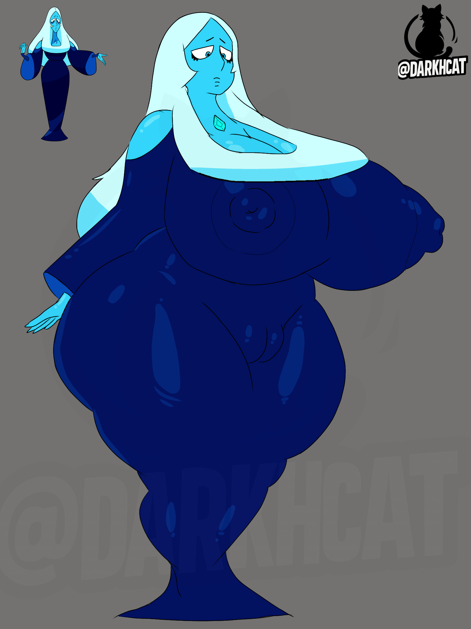 areola, ass, big ass, big breasts, big hips, big nipples, blue diamond (steven universe), blue dress, breasts, chubby, chubby female, curvy, curvy body, curvy female, curvy figure, darkhcat, dress, erect nipples, erect nipples under clothes, fat ass, fat thighs, female, huge ass, huge breasts, huge hips, huge nipples, huge thighs, nipples, nipples visible through clothing, puffy pussy, pussy, pussy outline, steven universe, thick ass, thick thighs, thighs, tight clothing, tight dress, vagina, wide hips