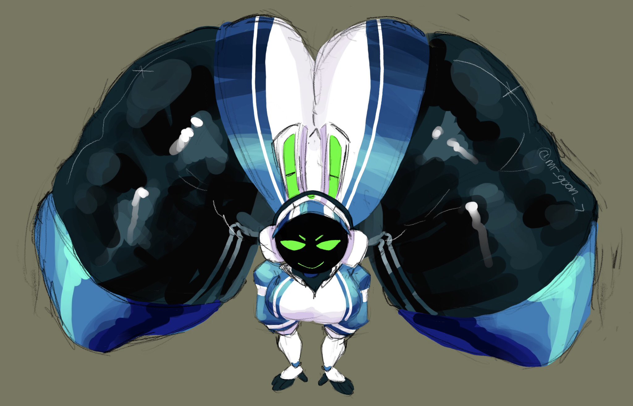 1girls, ass, ass focus, ass up, big ass, bodysuit, bottom heavy, fat ass, female, furry, huge ass, hype ass, hyper, hyper ass, large ass, latex suit, looking at viewer, mr goon, project turboblast, racing suit, robot, robot girl, shiny skin, tempo (project turboblast), thick thighs, wide hips