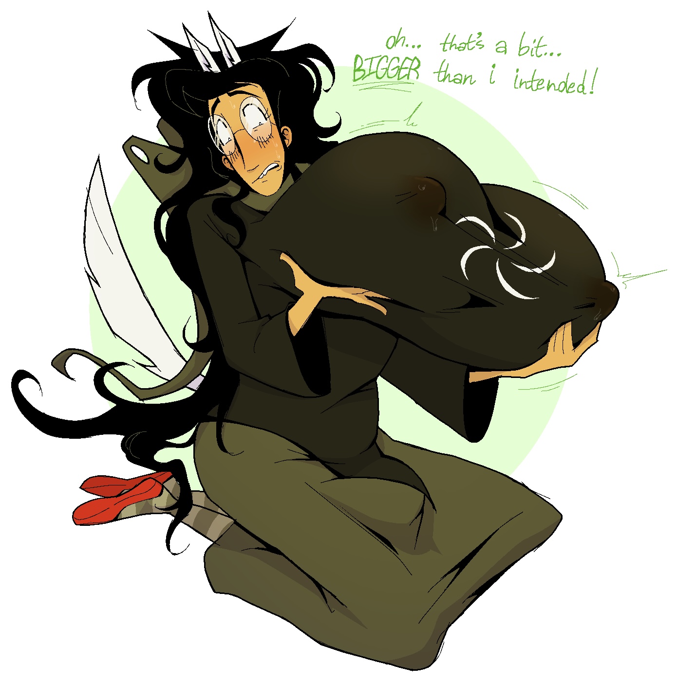 breast expansion, breast growth, breast growth (enlargement), breasts, dickgirl, erect nipples under clothes, erection under clothes, futanari, homestuck, hyper breasts, intersex, jade harley, lactation through clothes, ms paint adventures, obscenicon, tagme