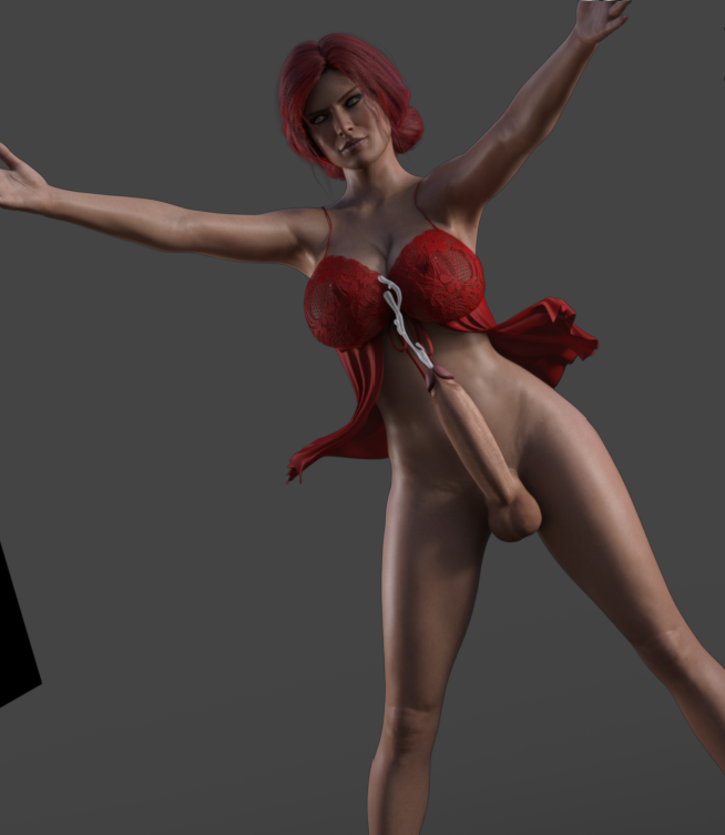 1futa, 3d, balls, bottomless, breasts, cd projekt red, cleavage, cum, cumshot, curvy, ejaculation, erect nipples, erection, futa only, futanari, hands-free, handsfree ejaculation, huge breasts, huge penis, intersex, large balls, nipple bulge, nipples, penis, realistic, solo, solo futa, stevencarson, the witcher (series), the witcher 3: wild hunt, triss merigold, wide hips