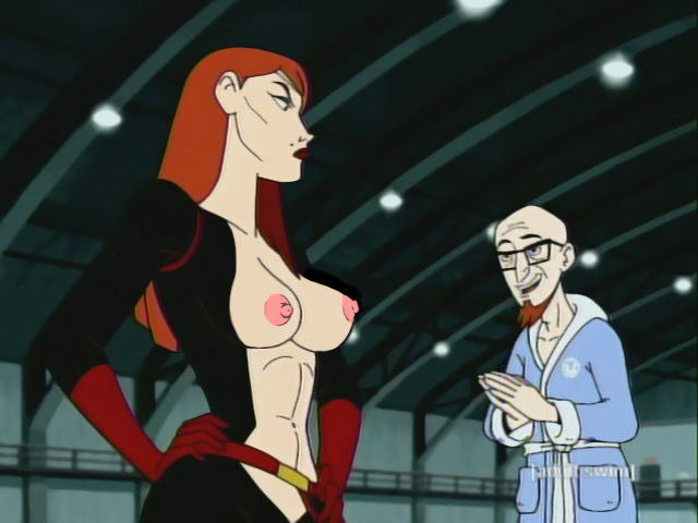 age_difference areola beauty_mark breasts breasts_out edit erect_nipples eyewear female large_breasts large_nipples long_hair male molotov_cocktease nipples pale_skin perky_breasts pose puffy_areola red_hair red_lipstick venture_brothers