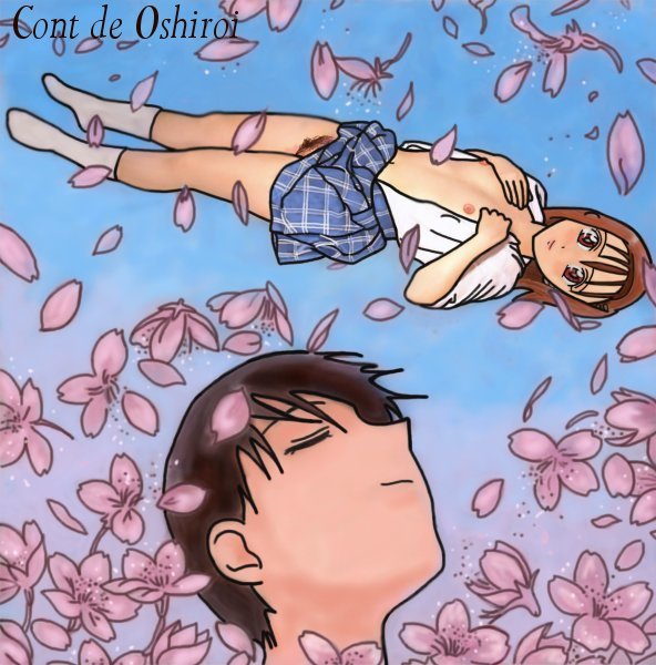 1boy1girl cherry_blossoms exposed_breasts exposed_pussy female_pubic_hair kare_kano open_shirt shoes_off soichiro_arima tagme yukino_miyazawa