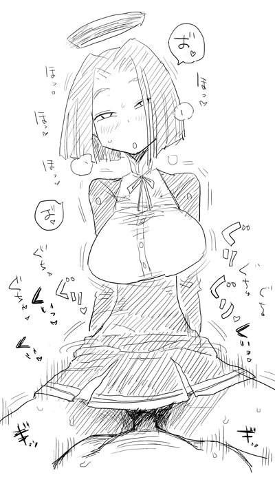 ahe_gao blush breasts dress female greyscale kantai_collection mechanical_halo monochrome noumiso open_mouth penis sex short_hair sketch solo_focus tatsuta_(kantai_collection)