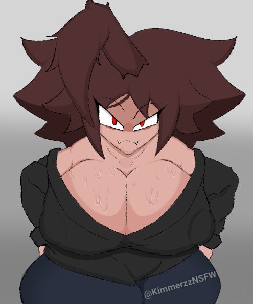 alice (fundamental paper education), big breasts, breasts, breasts focus, female, fundamental paper education, fundamental paper education oc, hard nipples, hyper breasts, kimmerzznsfw, lekimbernsfw, sweating