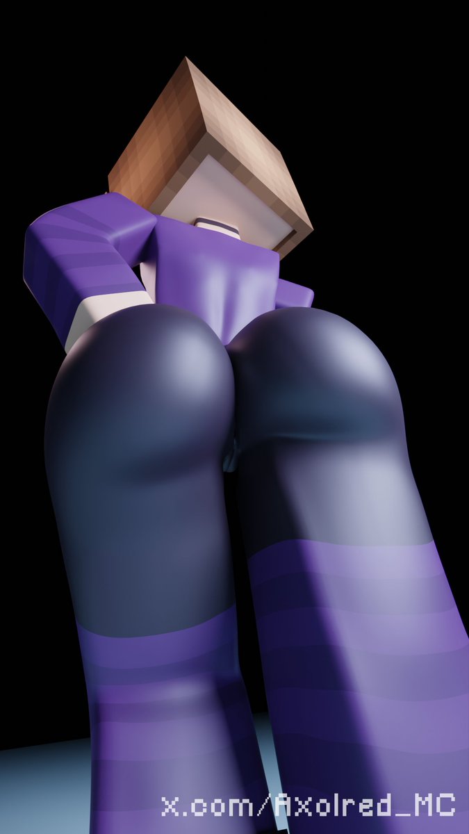 1girls, ass, ass focus, axolred mc, booty, jenny belle (slipperyt), low-angle view, minecraft, tagme, username