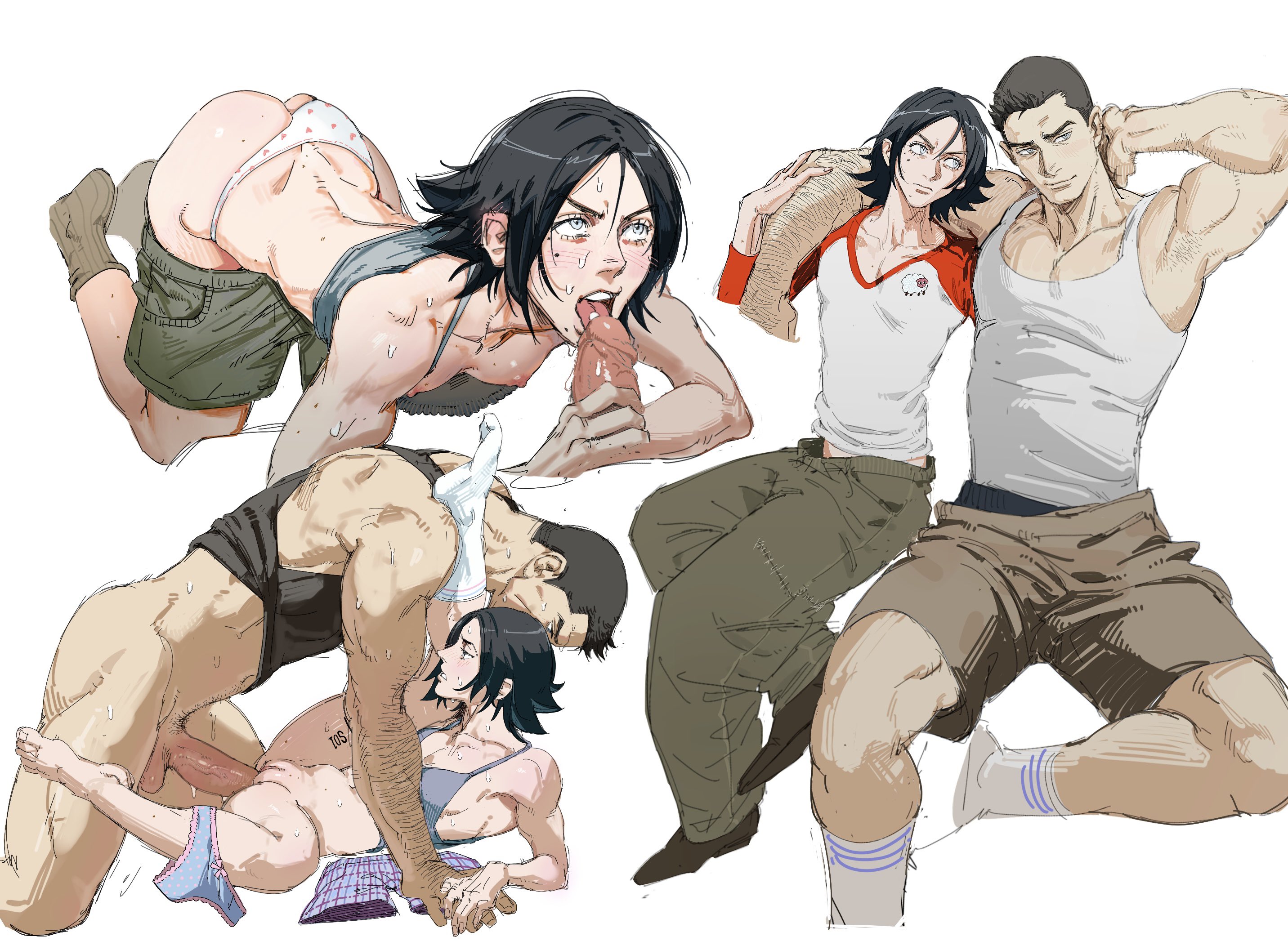 2boys, abs, bara, big dom small sub, big penis, blowjob, cuntboy, daddy, daddy kink, dilf, erect penis, erection, fellatio, femboy, gay, girly, height difference, huge cock, intersex, large penis, legs apart, male, male only, missionary, missionary position, muscular, muscular male, nude, nude male, nudles, oral, oral sex, panties, pecs, penis, pussy, sex, size difference, spread legs, standoodles, sweat, sweatdrop, sweating, sweaty body, trap, vagina, vaginal penetration, vaginal sex, yaoi