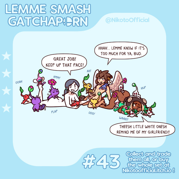 1boy, 2girls, blue pikmin, brown hair, crossover, dark skin, dark-skinned female, female, foot fetish, gray hair, grey hair, interspecies, kid icarus, kid icarus uprising, marina (splatoon), marina ida, nikoto all-stars smashing, nintendo, pikmin, pikmin (species), pit, pit (kid icarus), ponytail, purple pikmin, red pikmin, rock pikmin, speech bubble, splatoon, splatoon (series), splatoon 2, straight, super smash bros., tagme, text, text bubble, white pikmin, wii fit, wii fit trainer, wii fit trainer (female), winged pikmin, yellow pikmin