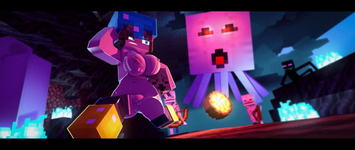 3d, ghast (minecraft), jenny belle (slipperyt), minecraft, running away, tagme, valvaultmc