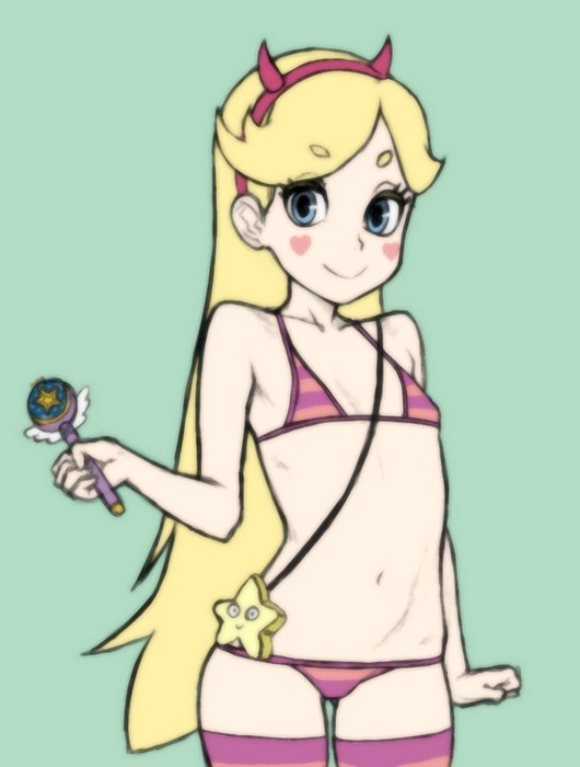 bikini clothing disney female female_only headband magic micro_bikini royal_magic_wand solo star_butterfly star_vs_the_forces_of_evil straight_hair wabaki wand