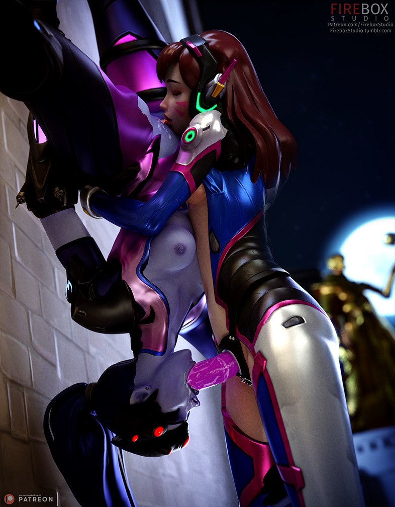 2girls, 3d, 69, amelie lacroix, areolae, blender, blizzard entertainment, breasts, cunnilingus, d.va, fellatio, female, female only, fireboxstudio, hana song, nipples, oral, overwatch, patreon username, pussy, strap-on, strapon, tumblr username, widowmaker, yuri