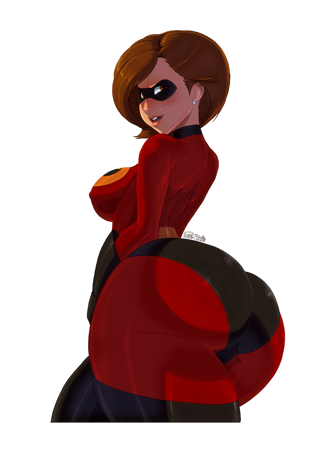 1girls, armwear, ass, big ass, bodysuit, clothed, clothing, disney, elastigirl, eyewear, female, female only, footwear, fully clothed, handwear, helen parr, legwear, mask, milf, nipple bulge, pixar, smooth skin, solo, the incredibles, tovio rogers, white background