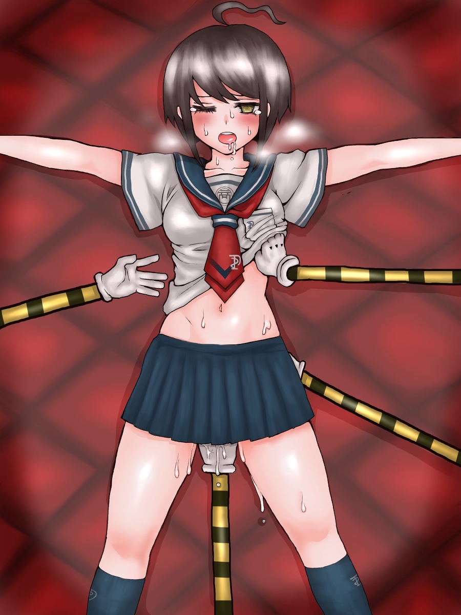 blush, danganronpa, drool, female, forced orgasm, naegi komaru, pussy, pussy juice, rape, sex machine, straight hair, tagme, tears, tickling