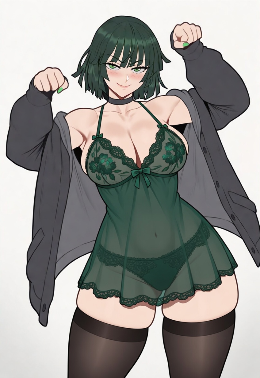 ai generated, female, fubuki (one-punch man), lingerie, maxelartdesign