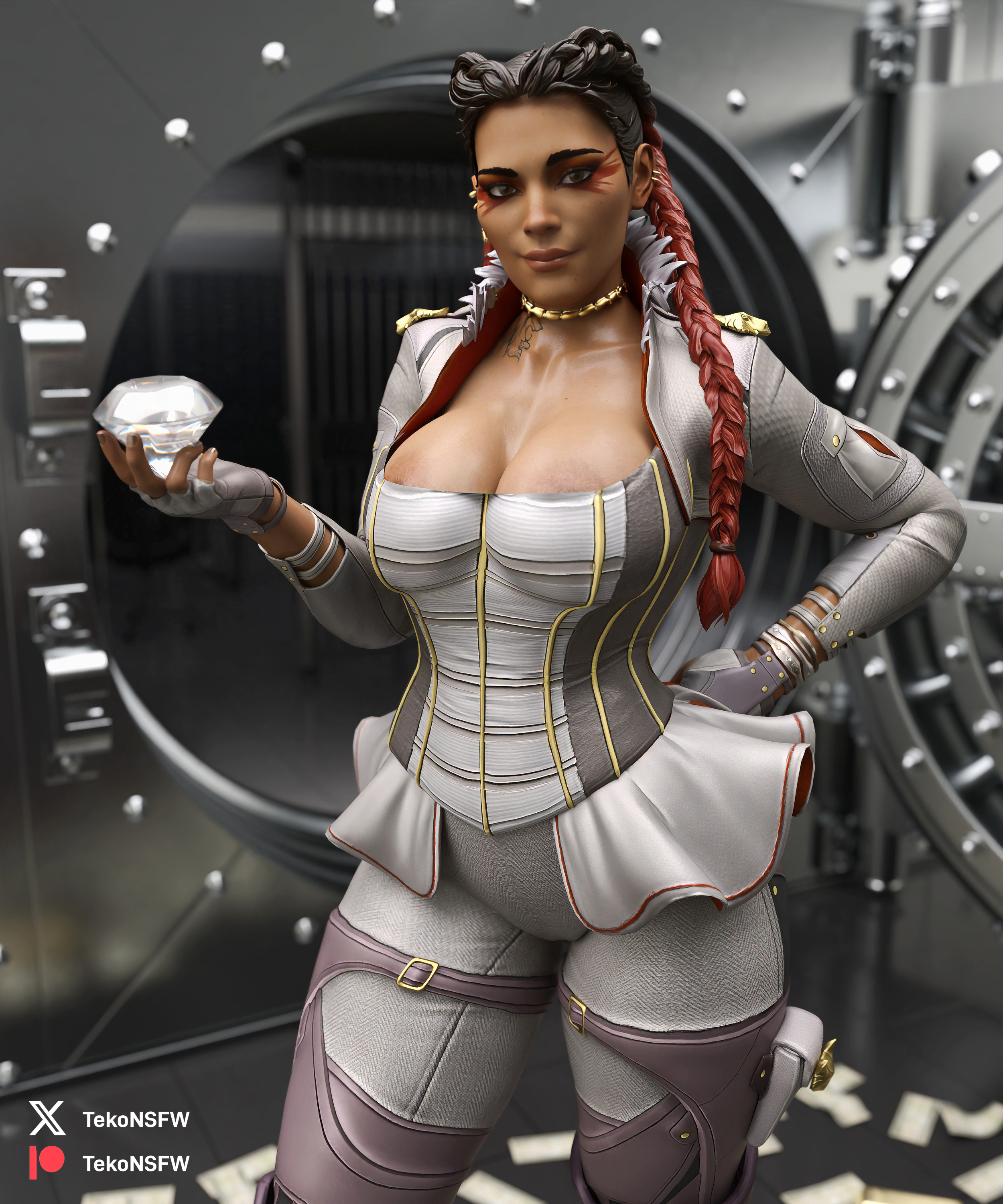 3d, apex legends, big breasts, breasts, diamond, fully clothed, loba (apex legends), tagme, tekonsfw
