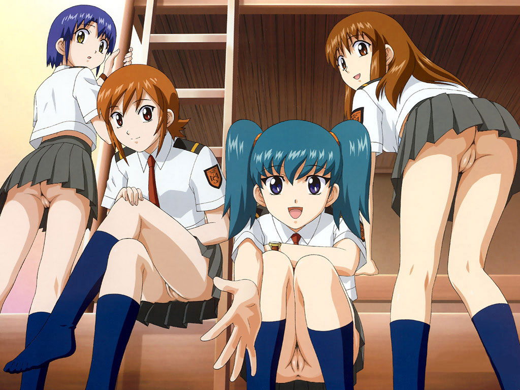 anus ass bed doi_shizuha footwear honjo_mikaze honjou_mikaze kikuhara_karin multiple_girls nakamura_ayamo no_panties photoshop pussy school_uniform skirt socks stratos_4 tagme uncensored violet_eyes