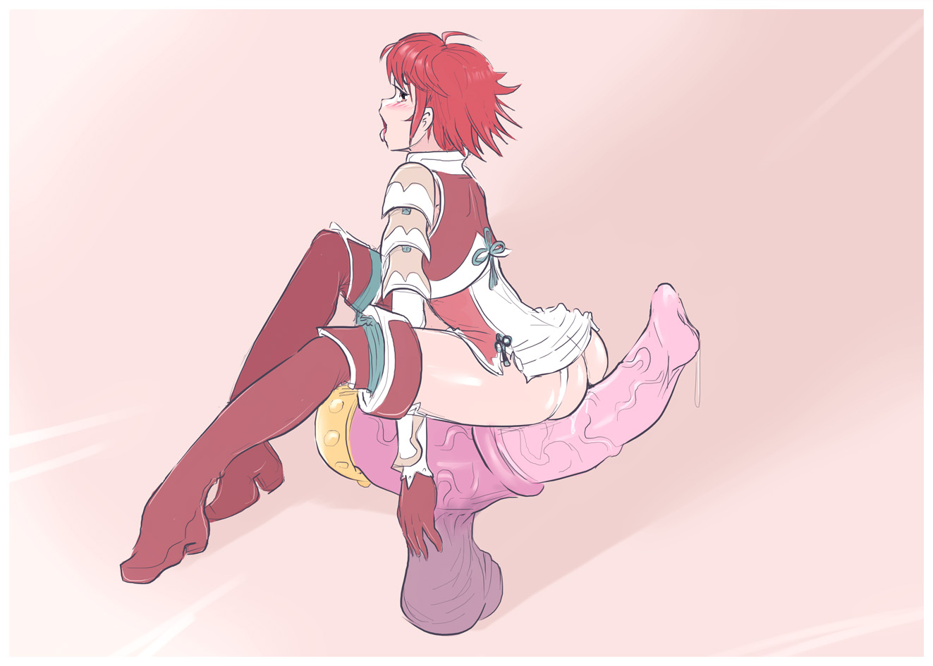 ahe gao, blush, boots, fire emblem, fire emblem fates, hinoka (fire emblem), horsecock, male, penis, pointsxt, red hair, zoophilia