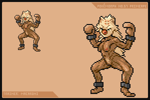 anthro female pixel_art pokemon primeape solo