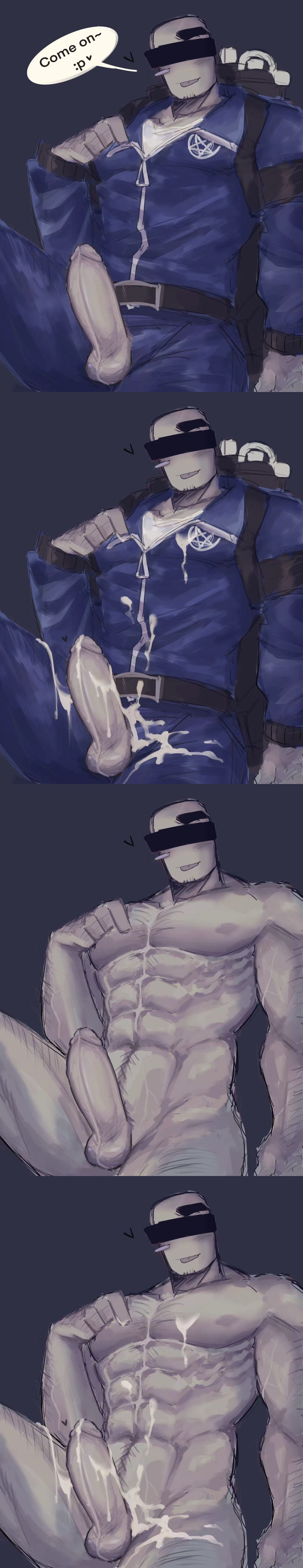 1boy, 1male, 2026, 2d, 2d (artwork), 2d artwork, abs, alternate version, alternate version available, average sized penis, bald, bald man, balls, bar over eyes, belt, black bar censoring, black belt, black eyebrows, black text, blue background, blue clothes, blue clothing, blue jumpsuit, clothed, clothed male, clothing, cock, cock out, color, colored skin, completely naked, completely naked male, completely nude, completely nude male, cum, cum on body, cum on clothing, cum on self, digital, digital art, digital drawing, digital drawing (artwork), digital media, digital media (artwork), diving gear, expendable (pressure), facial hair, fully clothed, fully naked, fully nude, fully nude male, gray body, grey body, grey skin, jumpsuit, male, male focus, male only, medium penis, multiple versions, muscular, muscular male, naked, naked male, no hair, nude, nude male, one color background, penis, penis out, pressure (roblox), qqr swy, roblox, roblox game, same character, shirt, solid color background, solo, solo focus, solo male, speech bubble, sticking out tongue, talking to viewer, text, text version, textless, textless version, twitter link, undershirt, white shirt, white undershirt
