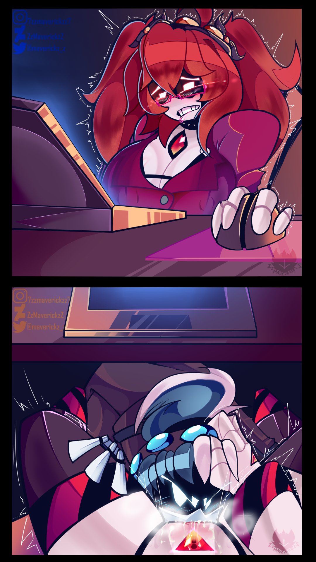 2girls, cunnilingus, female, female only, giver pov, murder drones, oc, original character, sexy, tagme, tagme (artist), yuri, zzmaverickzz