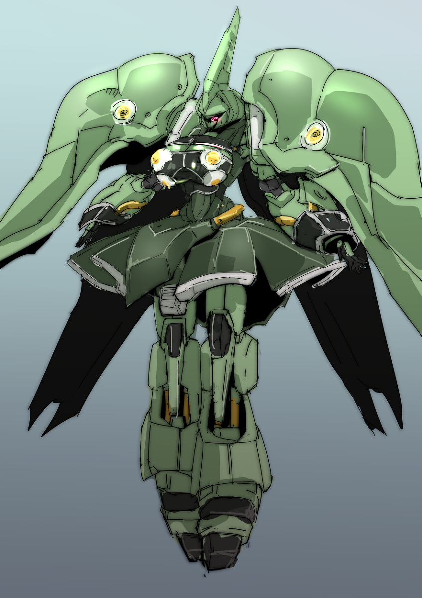 1girls big_breasts blue_background breasts female gradient gradient_background green_breasts green_skin gundam gundam_unicorn heart heart-shaped_pupils huge_breasts humanoid hybrid kshatriya looking_away mecha mobile_suit no_mouth no_nose pink_eyes pochincoff robot robot_girl sketch symbol-shaped_pupils zeon