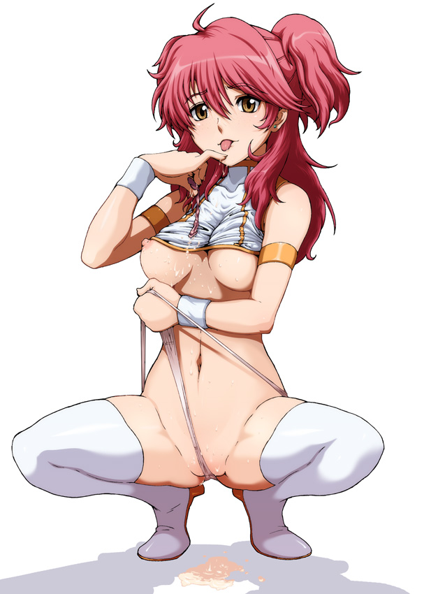 between_labia frontal_wedgie gongol011 gundam gundam_00 innie_pussy long_hair nena_trinity nipple_slip nipples pointy_chin pussy pussy_wedgie self_wedgie tabigarasu thighhighs tongue uncensored underboob wedgie