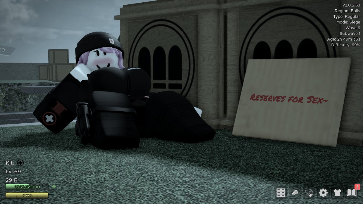 1girls, 3d, breasts, clothed, dummies vs noobs, female, game ui, guest (roblox), guest 6, lying, medic, pink hair, popsiclethekat, roblox, roblox game, robloxian, sign, tagme, thighs, tired, tired eyes, white skin